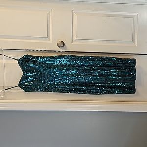 Green sequin dress